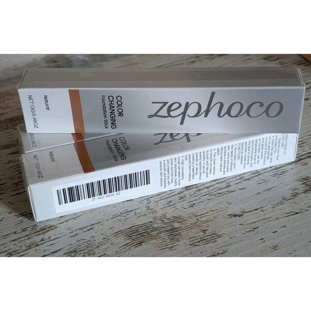 3x Zephoco Color Changing Foundation Stick Natural 13g NEW SEALED Exp 2028 - Picture 2 of 4